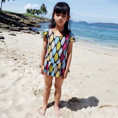 2023 Kids Girl Swimwear 8-12T Daughter Wrap Beachwear Children Swimsuit Toddler Teenage One Piece Ba...